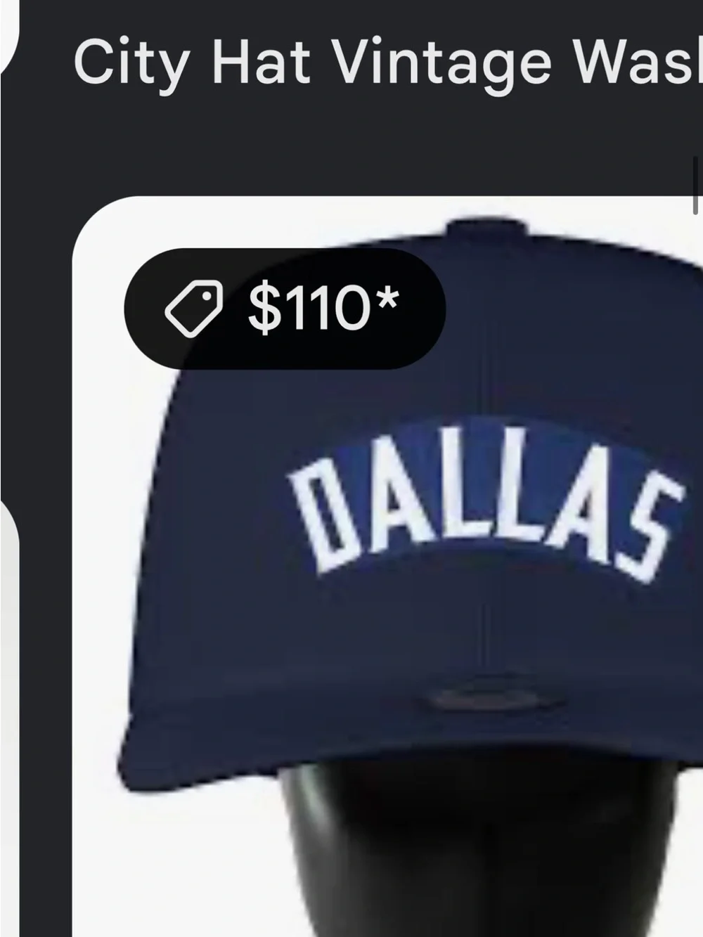 Embroidered White Dallas Cowboys Cap with Navy Logo EXCELLENT condition